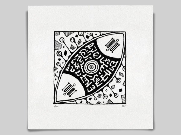 Fine art Giclée print of miniature ink drawing No.001 by River Ha