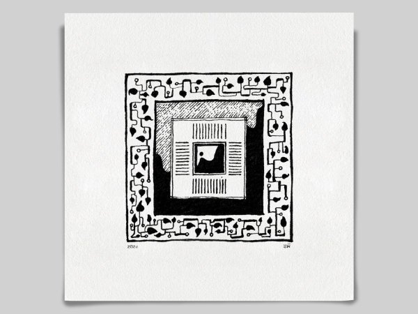 Fine art Giclée print of miniature ink drawing No.002 by River Ha