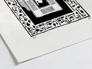 Fine art Giclée print of miniature ink drawing No.002 by River Ha