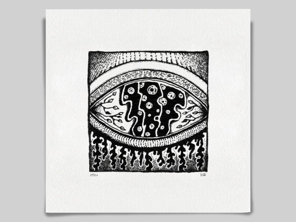 Fine art Giclée print of miniature ink drawing No.004 by River Ha