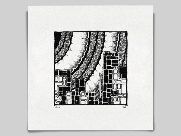 Fine art Giclée print of miniature ink drawing No.005 by River Ha
