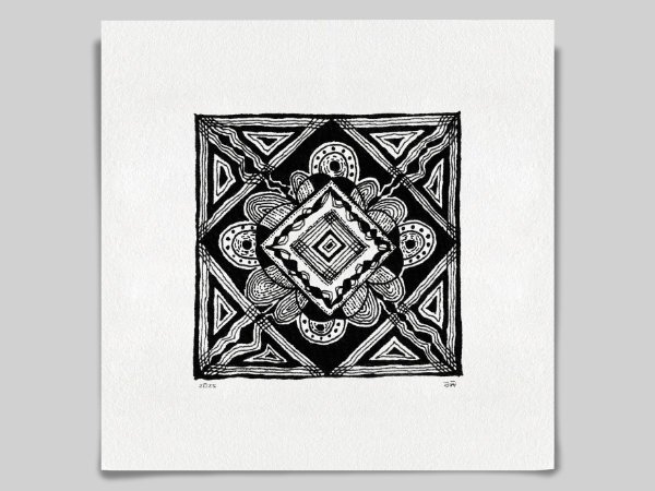 Fine art Giclée print of miniature ink drawing No.006 by River Ha