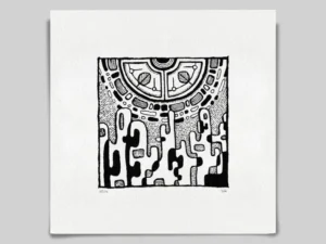 Fine art Giclée print of miniature ink drawing No.008 by River Ha