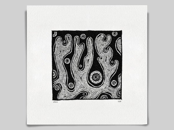 Fine art Giclée print of miniature ink drawing No.010 by River Ha