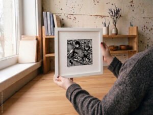 Fine art Giclée print of miniature ink drawing No.013 by River Ha