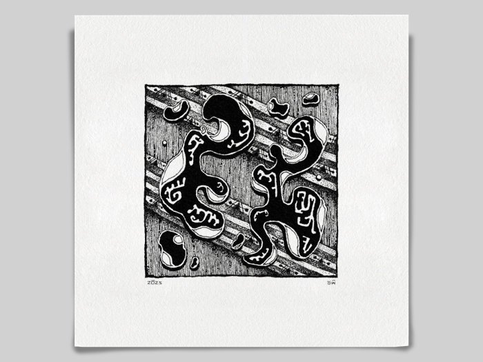 Fine art Giclée print of miniature ink drawing No.013 by River Ha