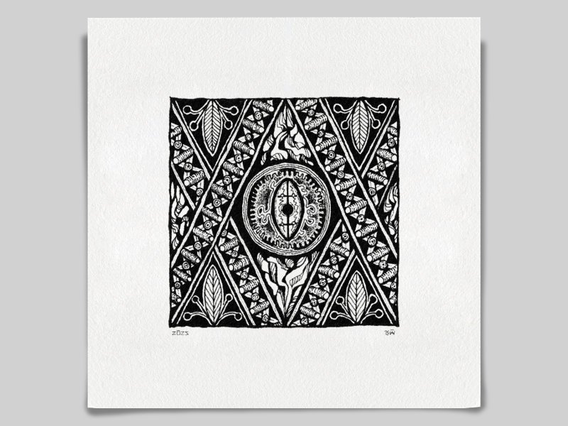 Fine art Giclée print of miniature ink drawing No.014 by River Ha
