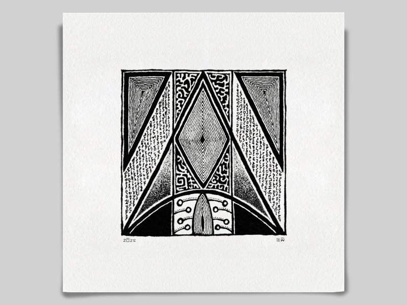 Fine art Giclée print of miniature ink drawing No.016 by River Ha