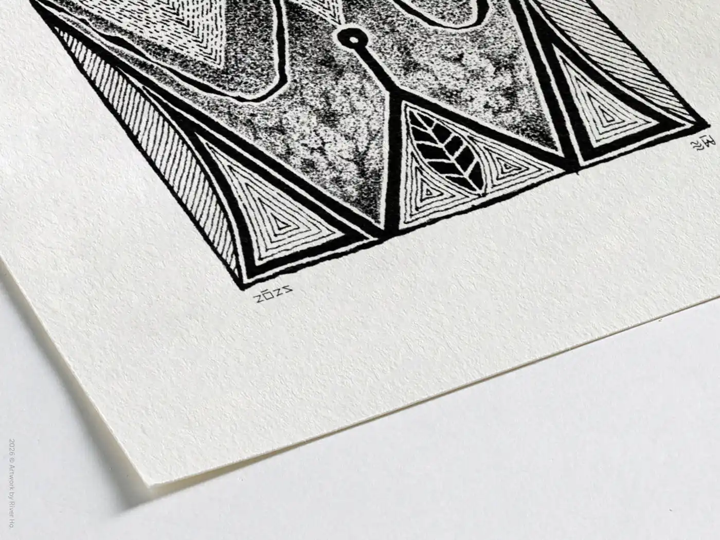 Fine art Giclée print of miniature ink drawing No.017 by River Ha
