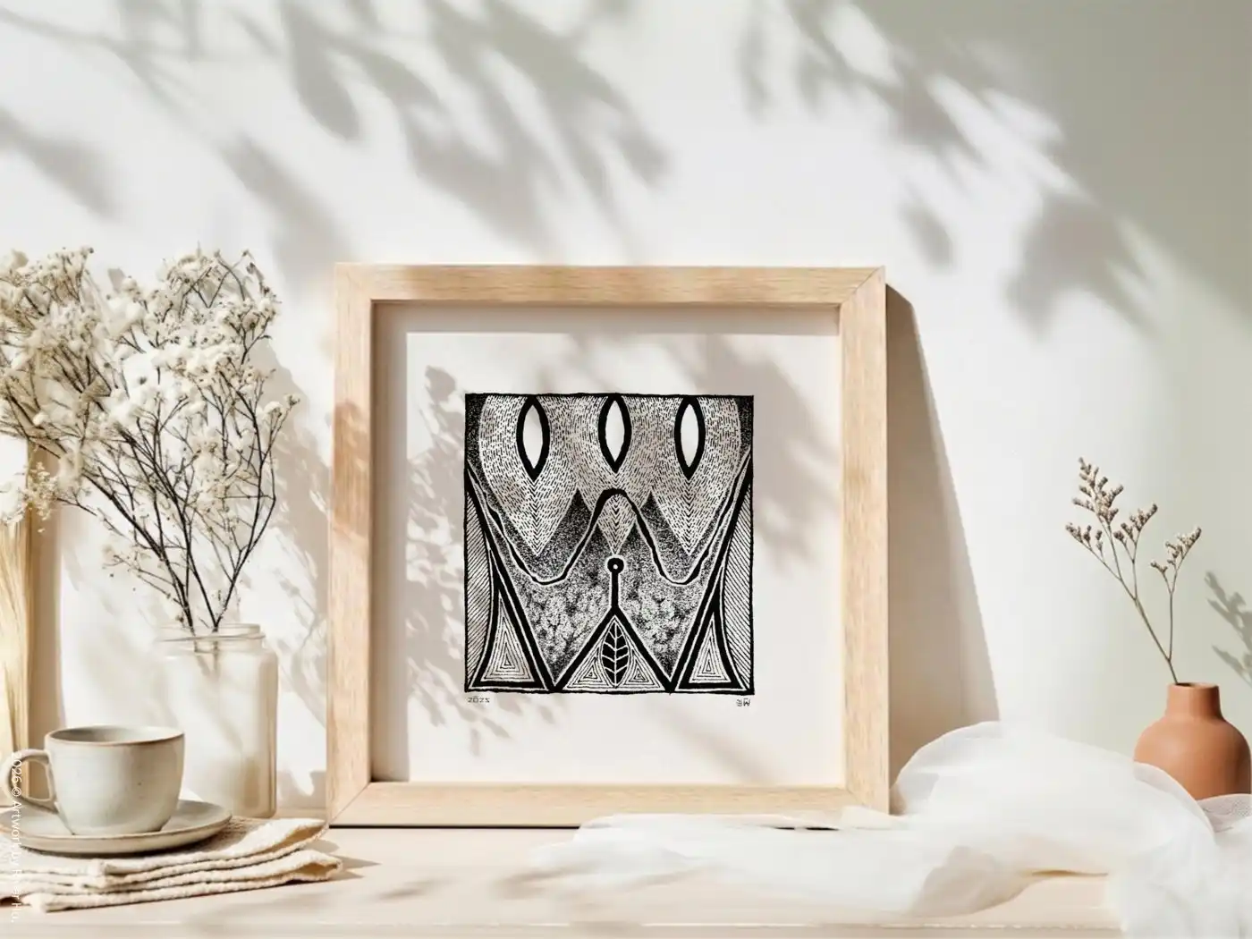 Fine art Giclée print of miniature ink drawing No.017 by River Ha