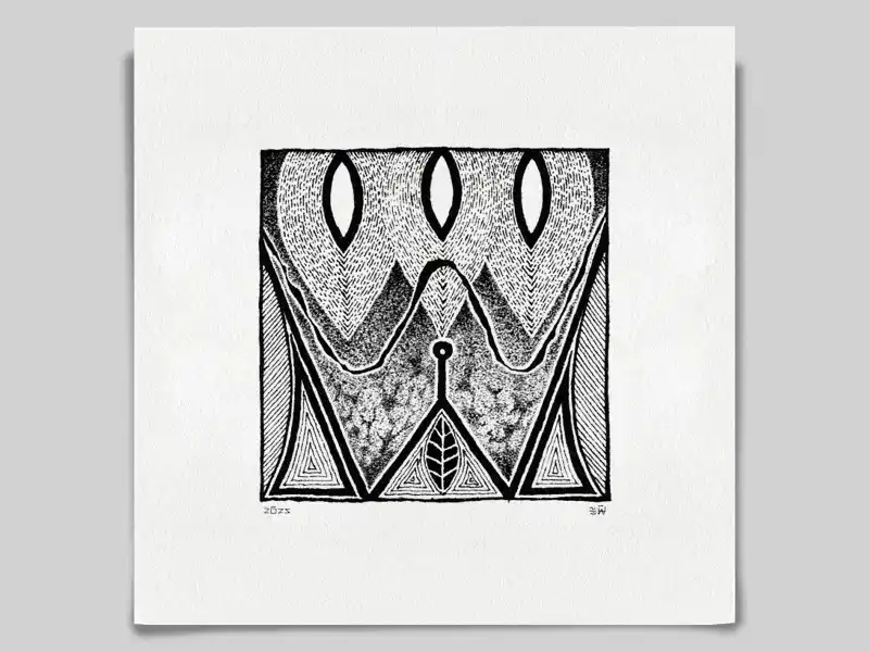 Fine art Giclée print of miniature ink drawing No.017 by River Ha