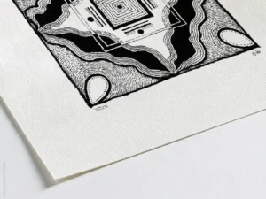 Fine art Giclée print of miniature ink drawing No.018 by River Ha