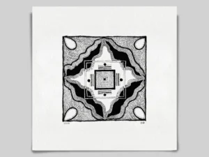 Fine art Giclée print of miniature ink drawing No.018 by River Ha