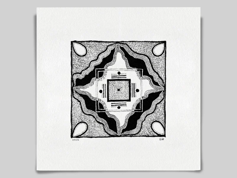 Fine art Giclée print of miniature ink drawing No.018 by River Ha