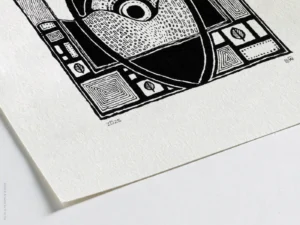 Fine art Giclée print of miniature ink drawing No.019 by River Ha