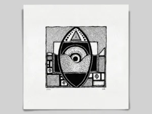 Fine art Giclée print of miniature ink drawing No.019 by River Ha