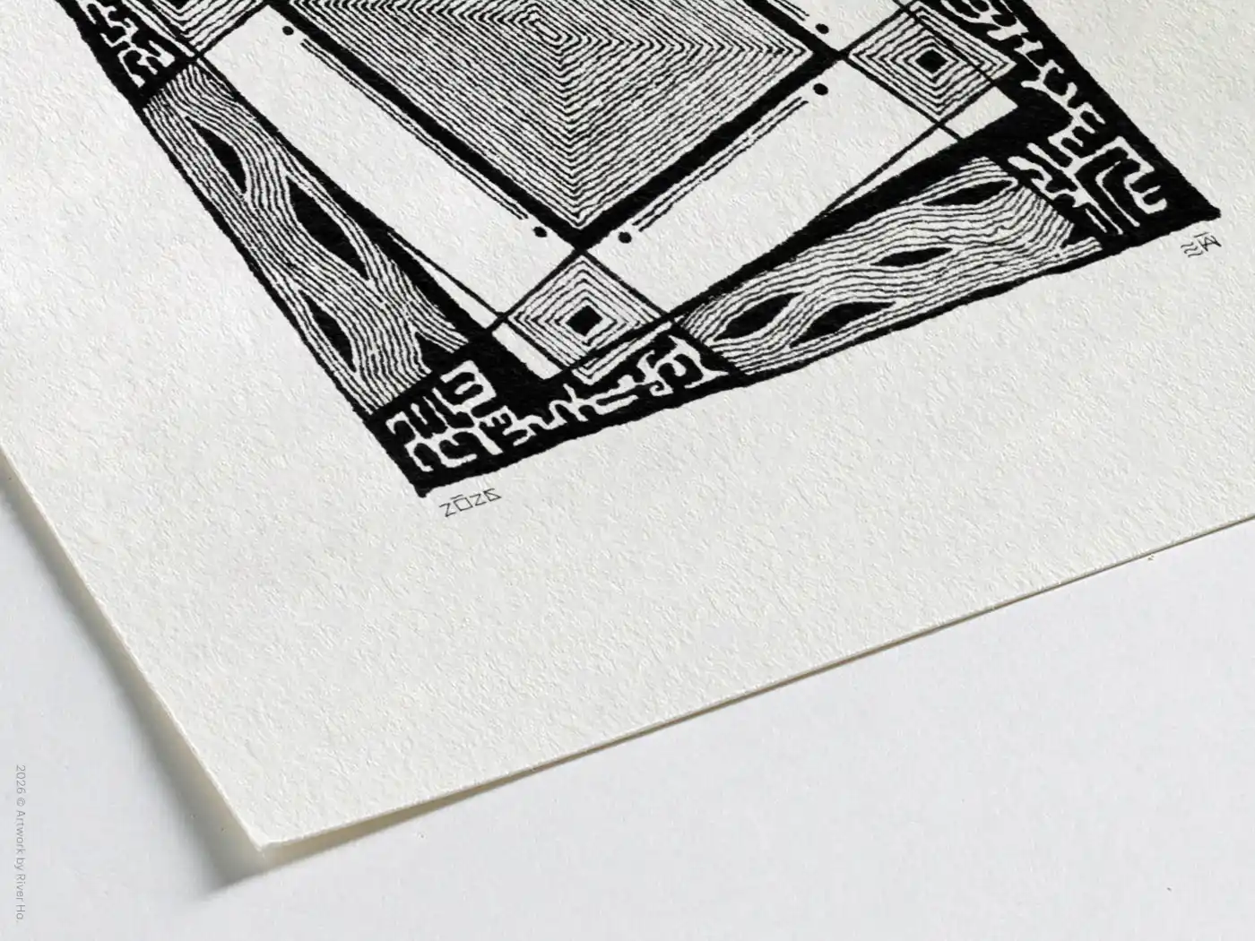 Fine art Giclée print of miniature ink drawing No.020 by River Ha
