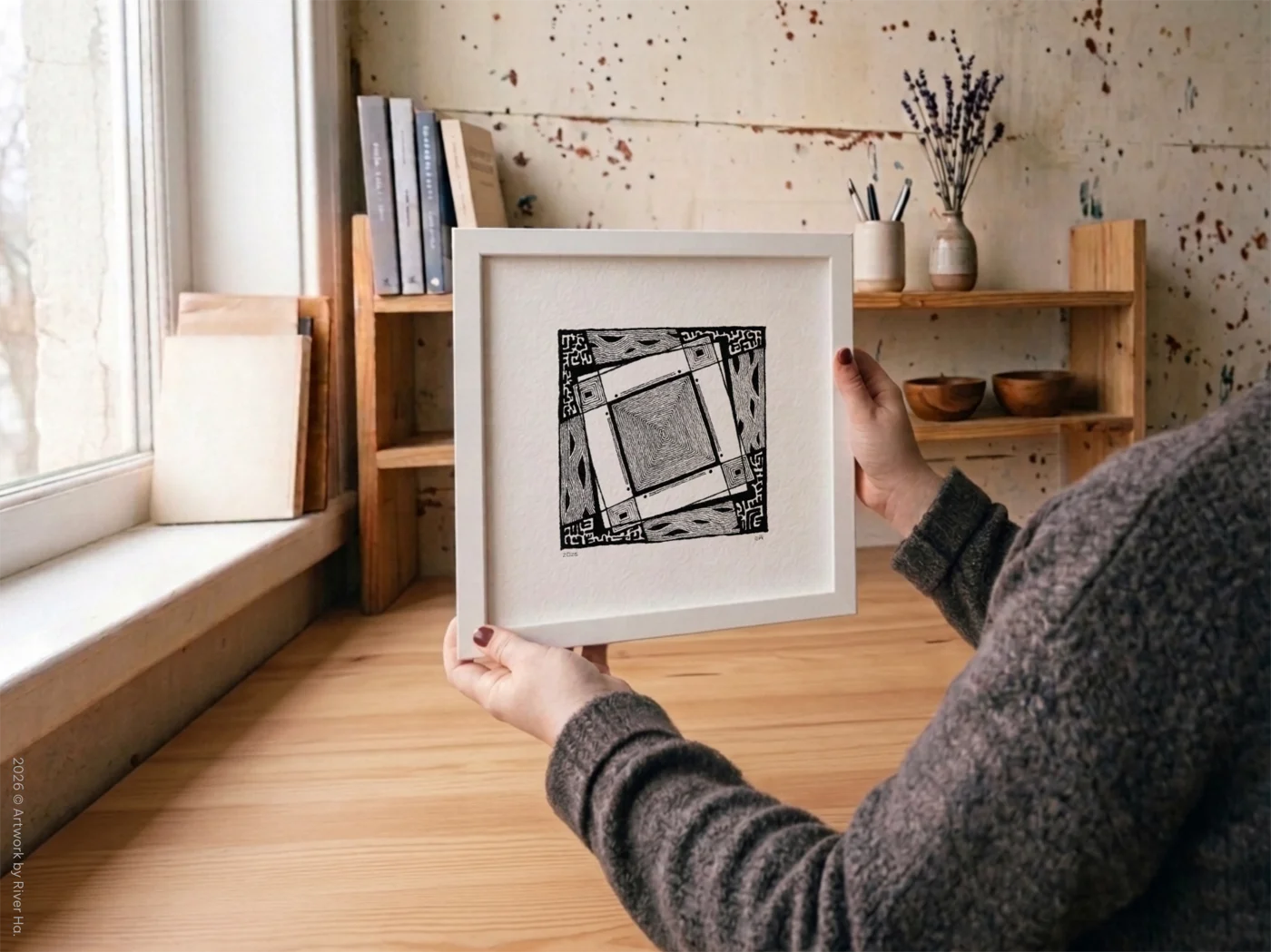 Fine art Giclée print of miniature ink drawing No.020 by River Ha