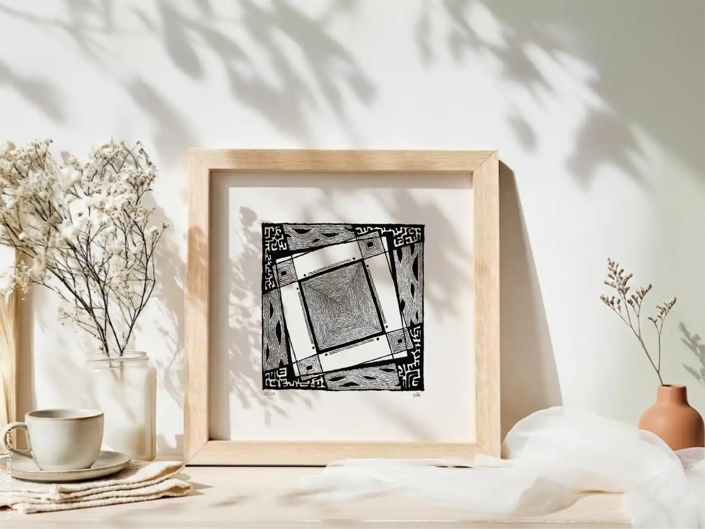 Fine art Giclée print of miniature ink drawing No.020 by River Ha
