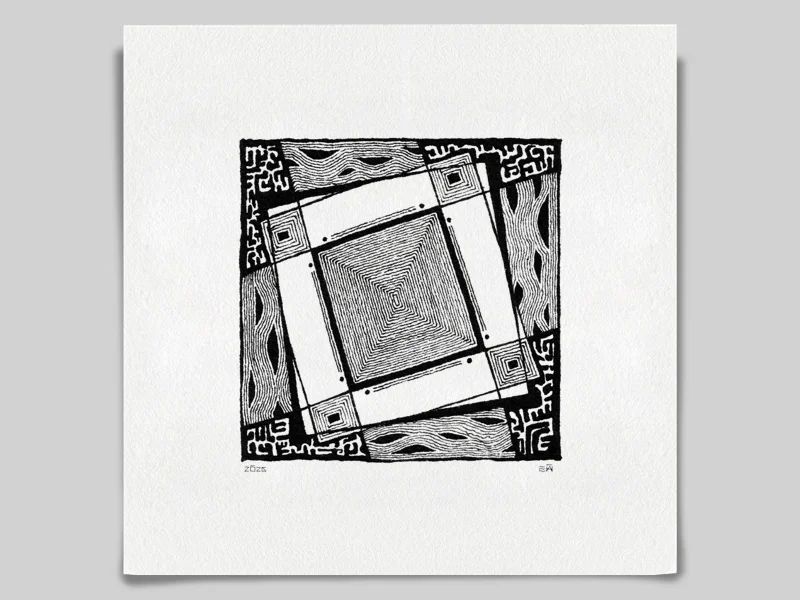 Fine art Giclée print of miniature ink drawing No.020 by River Ha