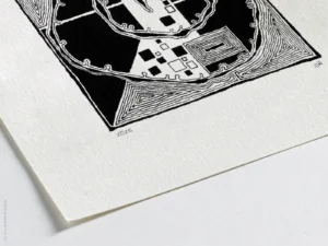 Fine art Giclée print of miniature ink drawing No.021 by River Ha