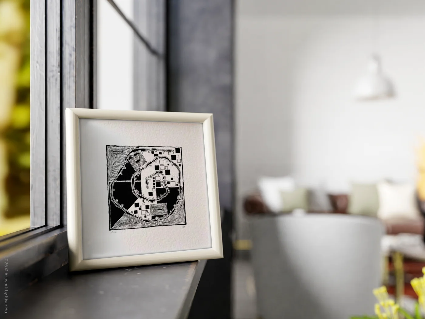 Fine art Giclée print of miniature ink drawing No.021 by River Ha