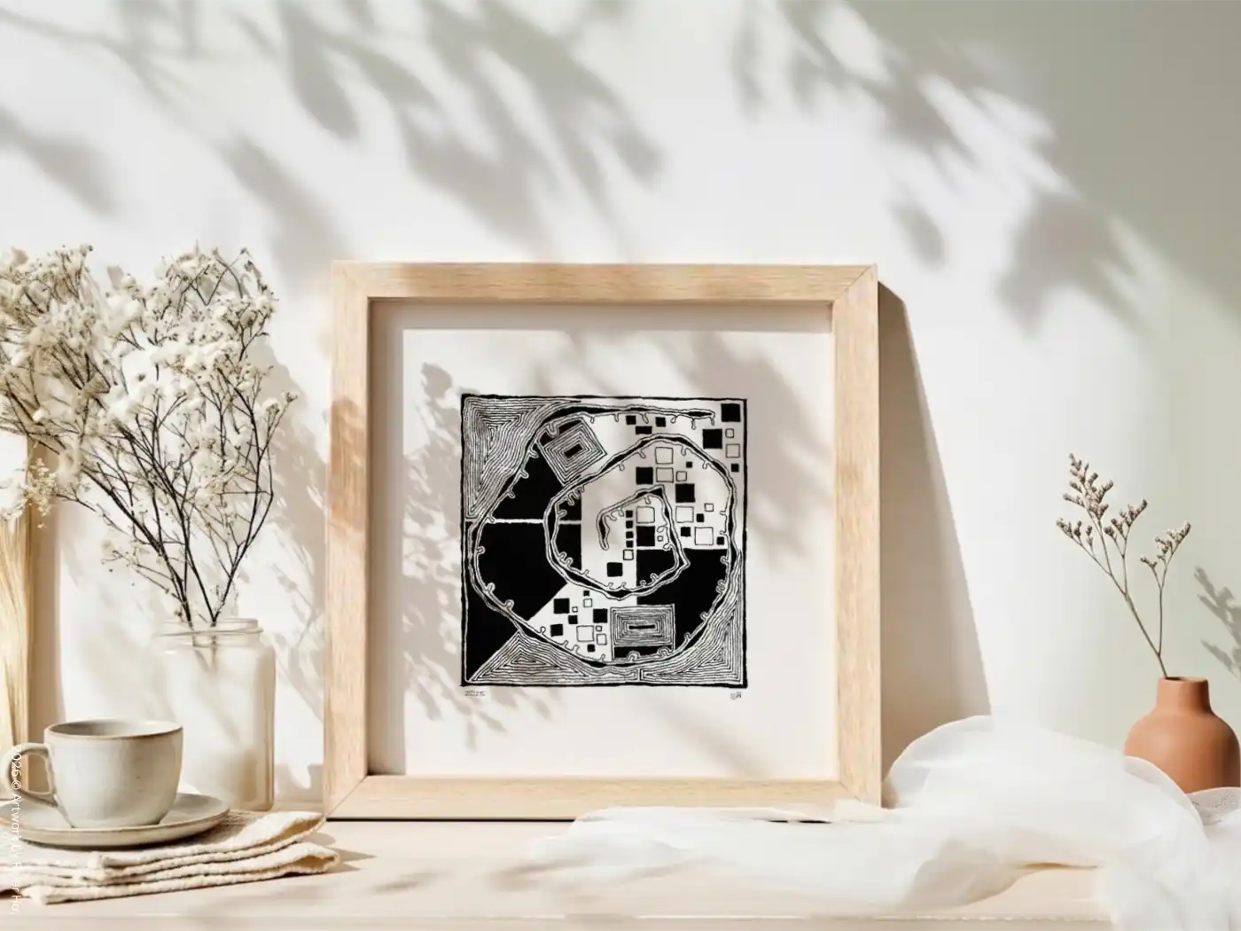 Fine art Giclée print of miniature ink drawing No.021 by River Ha
