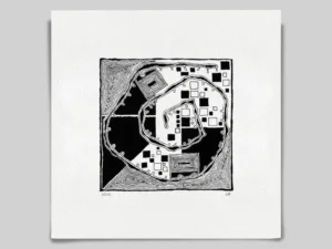 Fine art Giclée print of miniature ink drawing No.021 by River Ha
