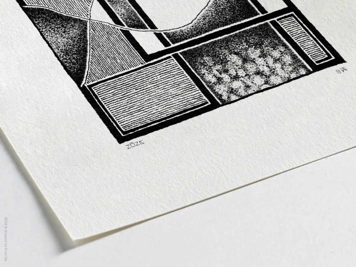 Fine art Giclée print of intuitive ink drawing No.024 by River Ha