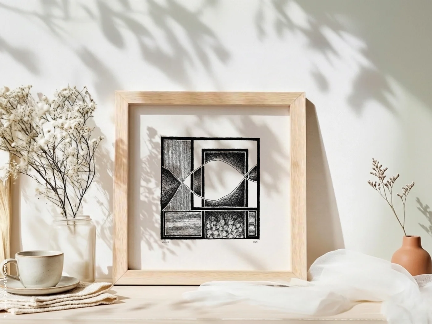 Fine art Giclée print of intuitive ink drawing No.024 by River Ha
