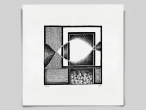 Fine art Giclée print of intuitive ink drawing No.024 by River Ha